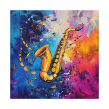 Load image into Gallery viewer, Colorful Saxophone Canvas Art - Vibrant Jazz Wall Decor