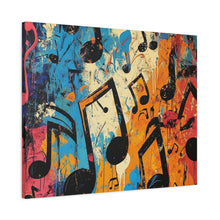 Load image into Gallery viewer, Vibrant Music Note Canvas Art - Colorful Stretched Wall Decor