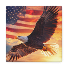 Load image into Gallery viewer, Patriotic Eagle Canvas Wall Art - 1.25" Stretched Frame