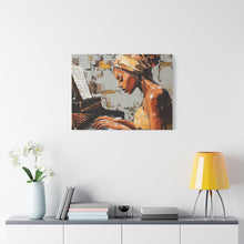 Load image into Gallery viewer, Piano Art Canvas Wall Decor, Inspirational Home Art, Music Lover Gift, Black Woman Artwork, Modern Art Print