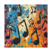 Load image into Gallery viewer, Vibrant Music Note Canvas Art - Colorful Stretched Wall Decor