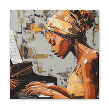 Load image into Gallery viewer, Piano Art Canvas Wall Decor, Inspirational Home Art, Music Lover Gift, Black Woman Artwork, Modern Art Print