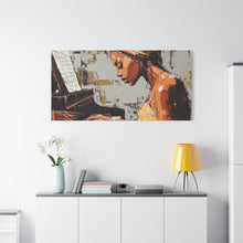 Load image into Gallery viewer, Piano Art Canvas Wall Decor, Inspirational Home Art, Music Lover Gift, Black Woman Artwork, Modern Art Print
