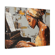 Load image into Gallery viewer, Piano Art Canvas Wall Decor, Inspirational Home Art, Music Lover Gift, Black Woman Artwork, Modern Art Print
