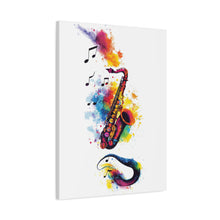 Load image into Gallery viewer, Vibrant Saxophone Art Canvas Print - Colorful Wall Decor