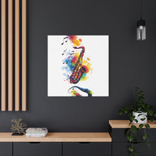 Load image into Gallery viewer, Vibrant Saxophone Art Canvas Print - Colorful Wall Decor