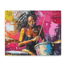 Load image into Gallery viewer, Colorful Drummer Canvas Art Print, Modern Wall Decor, Music Lover Gift, Vibrant Home Accent, Jazz Art Piece, Unique Gift Idea