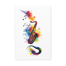 Load image into Gallery viewer, Vibrant Saxophone Art Canvas Print - Colorful Wall Decor