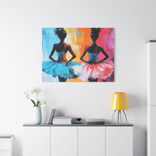 Load image into Gallery viewer, Dancing Ballerinas Canvas Wall Art, Colorful Abstract Ballet Painting, Girls Room Decor, Gift for Dance Lovers, Modern Art