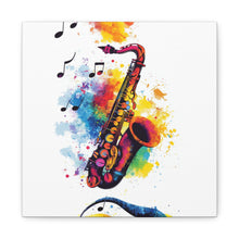 Load image into Gallery viewer, Vibrant Saxophone Art Canvas Print - Colorful Wall Decor