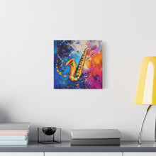 Load image into Gallery viewer, Colorful Saxophone Canvas Art - Vibrant Jazz Wall Decor