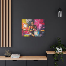 Load image into Gallery viewer, Colorful Drummer Canvas Art Print, Modern Wall Decor, Music Lover Gift, Vibrant Home Accent, Jazz Art Piece, Unique Gift Idea