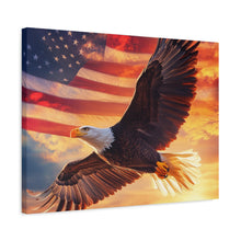 Load image into Gallery viewer, Patriotic Eagle Canvas Wall Art - 1.25" Stretched Frame