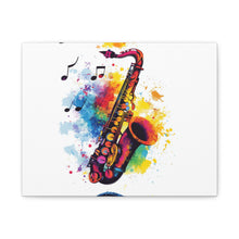 Load image into Gallery viewer, Vibrant Saxophone Art Canvas Print - Colorful Wall Decor