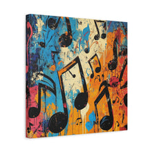 Load image into Gallery viewer, Vibrant Music Note Canvas Art - Colorful Stretched Wall Decor