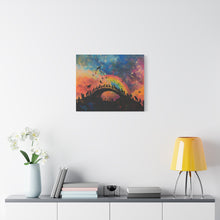 Load image into Gallery viewer, Vibrant Pet Lovers Canvas Art - Rainbow Bridge Design