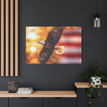 Load image into Gallery viewer, Eagle in Flight Canvas Art - 12x12 Stretched Wall Decor