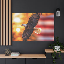 Load image into Gallery viewer, Eagle in Flight Canvas Art - 12x12 Stretched Wall Decor