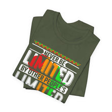 Load image into Gallery viewer, Inspirational Unisex Short Sleeve Tee - "Never Be Limited" Design