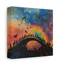 Load image into Gallery viewer, Vibrant Pet Lovers Canvas Art - Rainbow Bridge Design