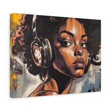 Load image into Gallery viewer, Artistic Matte Canvas Print - Stylish Woman with Headphones