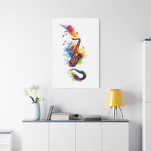 Load image into Gallery viewer, Vibrant Saxophone Art Canvas Print - Colorful Wall Decor