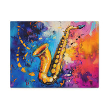 Load image into Gallery viewer, Colorful Saxophone Canvas Art - Vibrant Jazz Wall Decor