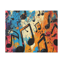 Load image into Gallery viewer, Vibrant Music Note Canvas Art - Colorful Stretched Wall Decor