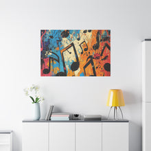 Load image into Gallery viewer, Vibrant Music Note Canvas Art - Colorful Stretched Wall Decor