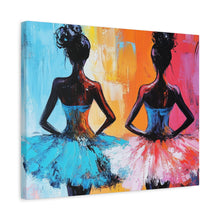 Load image into Gallery viewer, Dancing Ballerinas Canvas Wall Art, Colorful Abstract Ballet Painting, Girls Room Decor, Gift for Dance Lovers, Modern Art