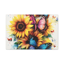 Load image into Gallery viewer, Vibrant Floral Canvas Wall Art, Butterfly Decor