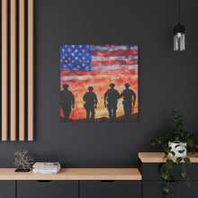 Load image into Gallery viewer, Patriotic Police Canvas Art - American Flag Silhouette