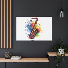 Load image into Gallery viewer, Vibrant Saxophone Art Canvas Print - Colorful Wall Decor