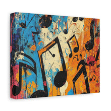 Load image into Gallery viewer, Vibrant Music Note Canvas Art - Colorful Stretched Wall Decor
