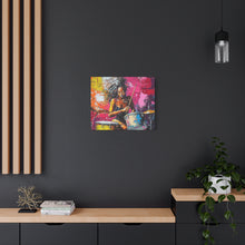 Load image into Gallery viewer, Colorful Drummer Canvas Art Print, Modern Wall Decor, Music Lover Gift, Vibrant Home Accent, Jazz Art Piece, Unique Gift Idea