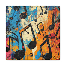 Load image into Gallery viewer, Vibrant Music Note Canvas Art - Colorful Stretched Wall Decor