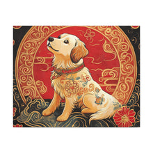 Load image into Gallery viewer, Lunar Year of the Dog Art Canvas - Stretched Wall Decor for Dog Lovers