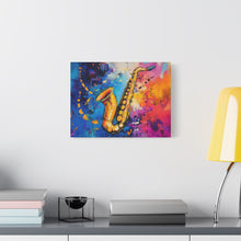 Load image into Gallery viewer, Colorful Saxophone Canvas Art - Vibrant Jazz Wall Decor