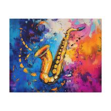 Load image into Gallery viewer, Colorful Saxophone Canvas Art - Vibrant Jazz Wall Decor