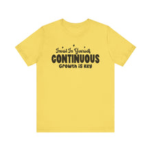 Load image into Gallery viewer, Motivational Short Sleeve Tee - Invest In Yourself, Continuous Growth Is Key
