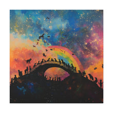 Load image into Gallery viewer, Vibrant Pet Lovers Canvas Art - Rainbow Bridge Design