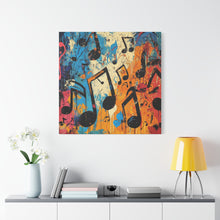Load image into Gallery viewer, Vibrant Music Note Canvas Art - Colorful Stretched Wall Decor
