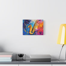 Load image into Gallery viewer, Colorful Saxophone Canvas Art - Vibrant Jazz Wall Decor