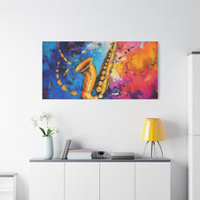 Load image into Gallery viewer, Colorful Saxophone Canvas Art - Vibrant Jazz Wall Decor