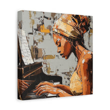 Load image into Gallery viewer, Piano Art Canvas Wall Decor, Inspirational Home Art, Music Lover Gift, Black Woman Artwork, Modern Art Print