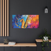 Load image into Gallery viewer, Colorful Saxophone Canvas Art - Vibrant Jazz Wall Decor