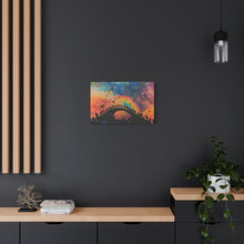 Load image into Gallery viewer, Vibrant Pet Lovers Canvas Art - Rainbow Bridge Design