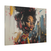 Load image into Gallery viewer, Urban Chic Canvas Art - Vibrant Female Portrait with Headphones