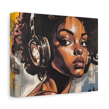 Load image into Gallery viewer, Artistic Matte Canvas Print - Stylish Woman with Headphones