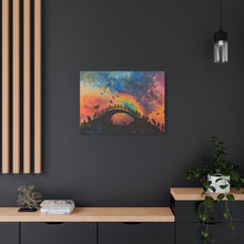 Load image into Gallery viewer, Vibrant Pet Lovers Canvas Art - Rainbow Bridge Design